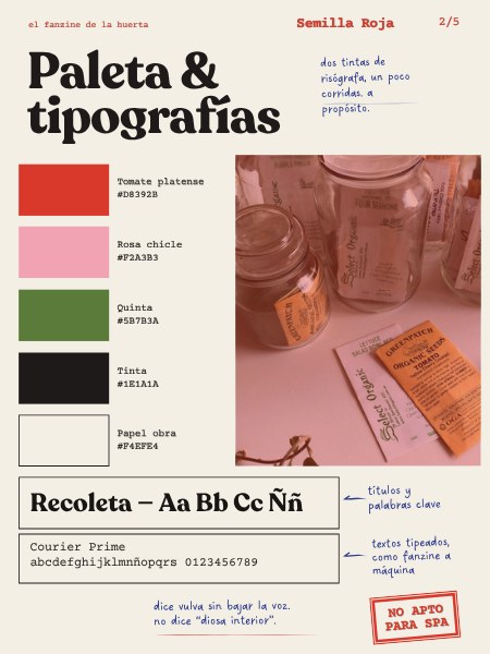 Semilla Roja, tipografía