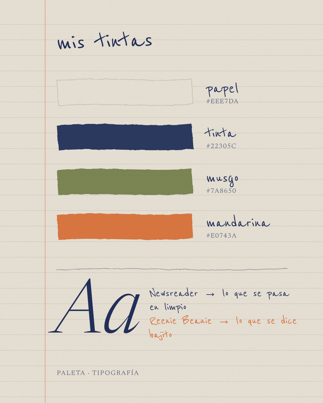 Clara, paleta y tipografía