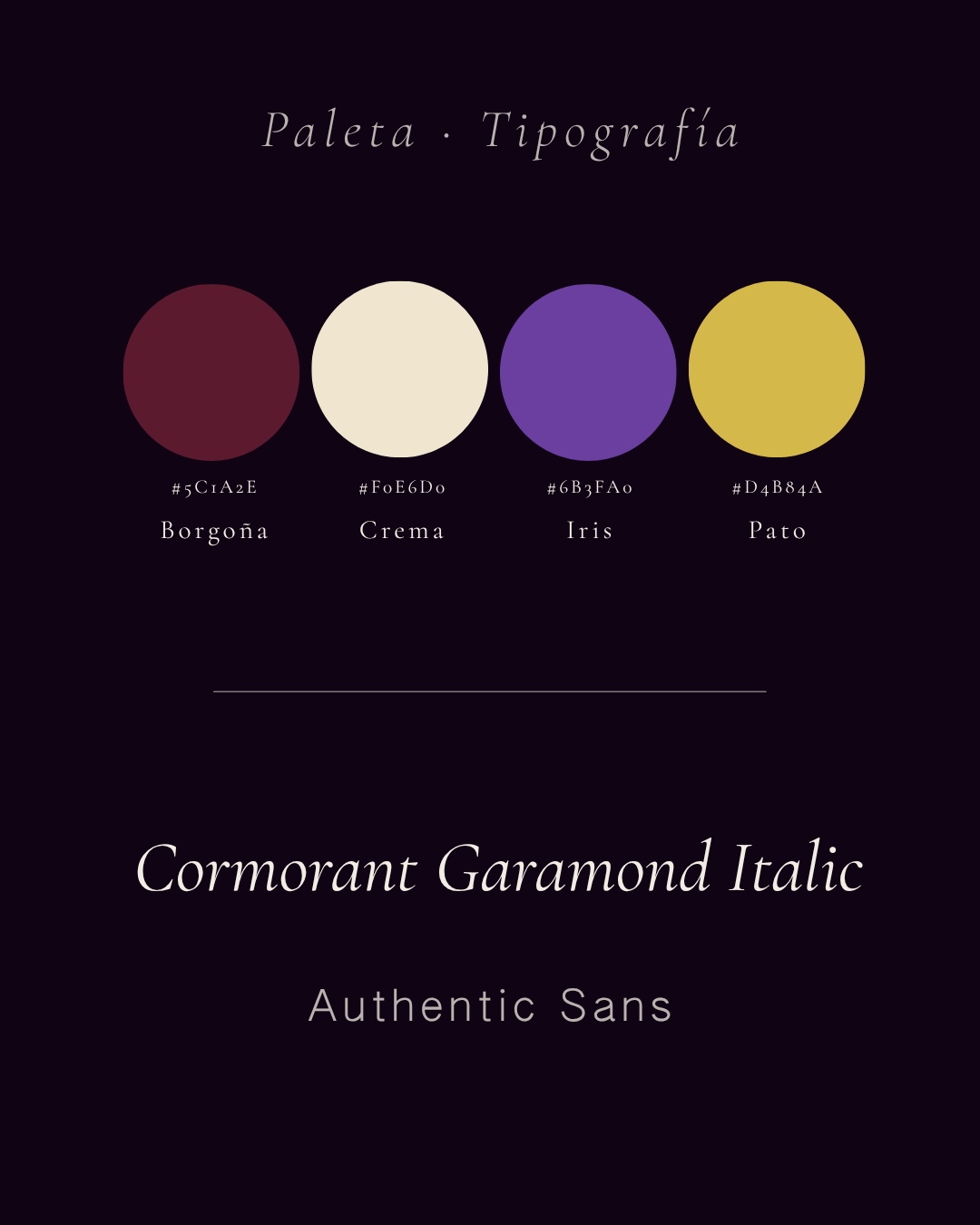 Vera — paleta y tipografía